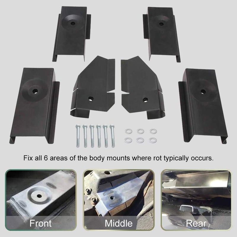 NIXFACE Full Tub Body Mount Repair Kit Replacement for Jeep Wrangler TJ 1997-2006 (Front Rear Middle) - Image 3